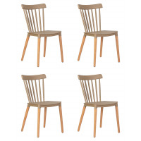 Набор 4 шт Стул обеденный DOBRIN THEO (ножки светлый бук, цвет бежевый (GR-03))