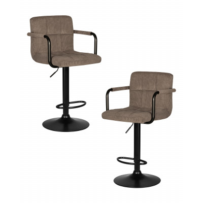 Набор 2 шт Стул барный DOBRIN KRUGER ARM BLACK (какао вельвет (LAR-E2041-05)) - купить в Екатеринбурге, в наличии