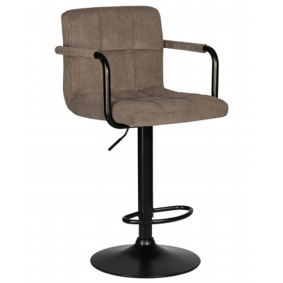 Стул барный DOBRIN KRUGER ARM BLACK (какао вельвет (LAR-E2041-05)) - купить в Екатеринбурге, в наличии