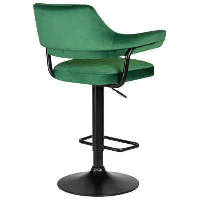 Стул барный DOBRIN CHARLY BLACK (зеленый велюр (MJ9-88)) - купить в Екатеринбурге, в наличии