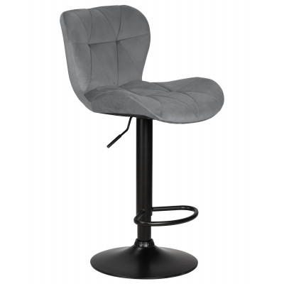 Стул барный DOBRIN BARNY BLACK (серый велюр (MJ9-75))