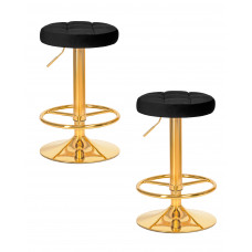 Набор 2 шт Табурет барный DOBRIN BRUNO GOLD (черный велюр (MJ9-101))