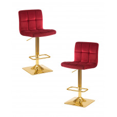 Набор 2 шт Стул барный DOBRIN GOLDIE (бордовый велюр (MJ9-43))