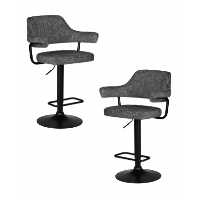Набор 2 шт Стул барный DOBRIN CHARLY BLACK (серый твид (LEO11))