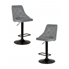 Набор 2 шт Стул барный DOBRIN JOSEPH BLACK (серый велюр (MJ9-75))