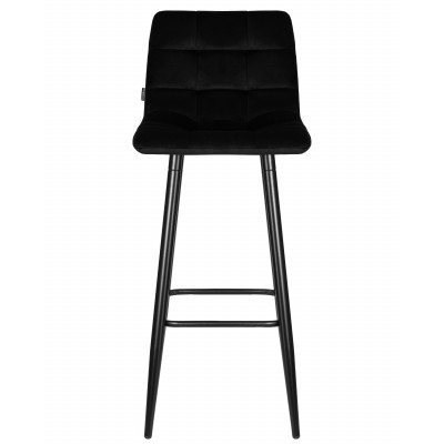 Стул барный DOBRIN NICOLE (черные матовые ножки, черный велюр (108-77)) - купить в Екатеринбурге, в наличии