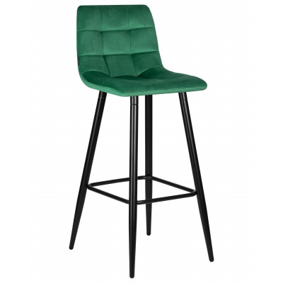 Набор 2 шт Стул барный DOBRIN NICOLE (черные матовые ножки, зелёный велюр (108-64))