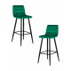 Набор 2 шт Стул барный DOBRIN NICOLE (черные матовые ножки, зелёный велюр (108-64))