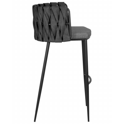 Набор 4 шт Стул барный DOBRIN AMELIA (серая ткань (F-48), темно-серый винтажный PU (MF-12))