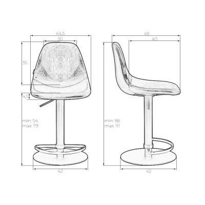 Стул барный DOBRIN ROME (коричневый винтажный PU (MS09)) - купить в Екатеринбурге, в наличии