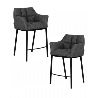Набор 2 шт Стул барный DOBRIN LUCAS COUNTER (серая ткань (F-22))