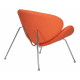 Набор 2 шт Кресло дизайнерское DOBRIN EMILY (оранжевая ткань AF, хромированная сталь) - купить в Екатеринбурге, в наличии