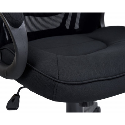 Офисное кресло для руководителей DOBRIN STEVEN BLACK (чёрный пластик, чёрная ткань) - купить в Екатеринбурге, в наличии