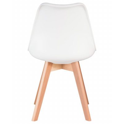 Стул обеденный DOBRIN JERRY SOFT (ножки светлый бук, цвет сиденья белый (W-02))