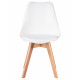 Стул обеденный DOBRIN JERRY SOFT (ножки светлый бук, цвет сиденья белый (W-02))