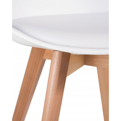 Стул обеденный DOBRIN JERRY SOFT (ножки светлый бук, цвет сиденья белый (W-02))
