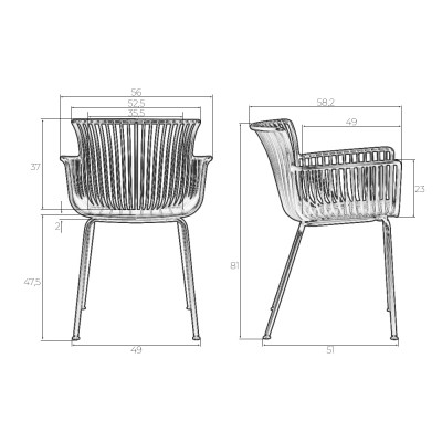 Набор 4 шт Стул обеденный DOBRIN ROSS (темно-серый (GR-04) без подушки) - купить в Екатеринбурге, в наличии