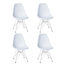 Набор 4 шт Стул обеденный DOBRIN DSR (ножки хром, цвет белый (W-02))