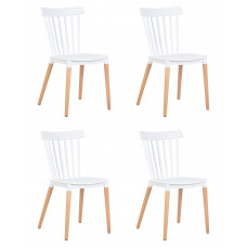 Набор 4 шт Стул обеденный DOBRIN THEO (ножки светлый бук, цвет белый (W-02))