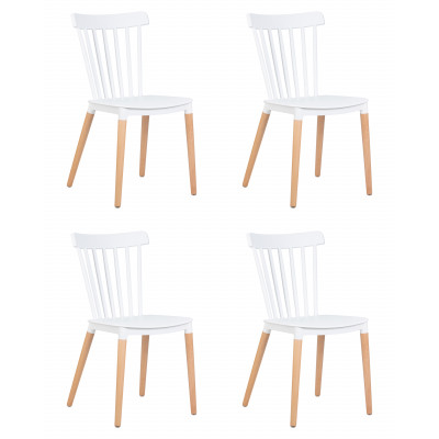 Набор 4 шт Стул обеденный DOBRIN THEO (ножки светлый бук, цвет белый (W-02))