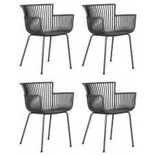 Набор 4 шт Стул обеденный DOBRIN ROSS (темно-серый (GR-04) без подушки)