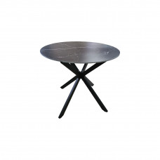 Стол обеденный Кёльн, диаметр 900 мм, Керамогранит черный 11 мм