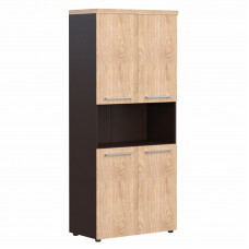 Шкаф с 2-мя комплектами глухих малых дверей и топом AHC 85.4 Дуб Девон/Венге Магия 850х456х1969 ALTO