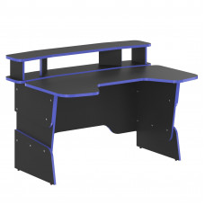 Стол компьютерный игровой STG 1390 Антрацит/Дельфт (Синий) 1360х1000х856/920/984 SKILLL
