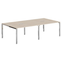 Конференц стол XGSCT 2714.1 Бук Тиара/Нержавеющая сталь 2720х1406х750 XTEN GLOSS