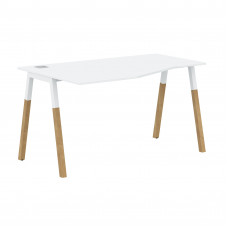 Стол FCT 1367(L) Белый Премиум/Белый-Бук 1380х900(670)х733 FORTA