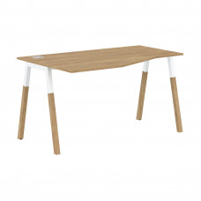 Стол FCT 1367(L) Дуб Гамильтон/Белый-Бук 1380х900(670)х733 FORTA