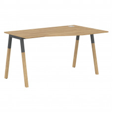 Стол FCT 1367(R) Дуб Гамильтон/Антрацит-Бук 1380х900(670)х733 FORTA