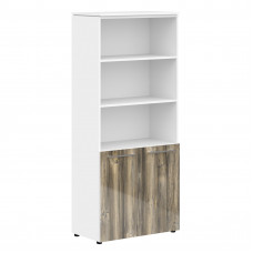 Шкаф с 1 комплектом глухих малых дверей MHC 85.5 Дуб Базель/Белый 854х423х1956 MORRIS