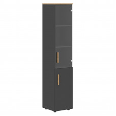 Шкаф колонка комбинированая (R) с топом FHC 40.2(R) Черный графит/Дуб Гамильтон 404х429х1983 FORTA