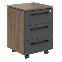 Тумба мобильная MMC-3D.A Антрацит/Кария Пальмира 465х450х652 MORRIS TREND