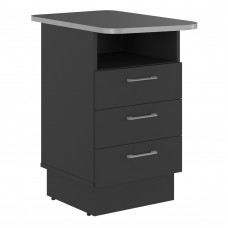 Тумба приставная с цоколем SFLC-3D.3A Антрацит/Металлик 467х735х809 SKILLL