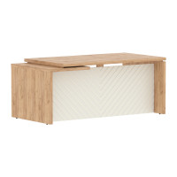 Стол руководителя TLCT 189(R) Дуб Бофорд Z/Латте 1800х900х750 TORR LUX