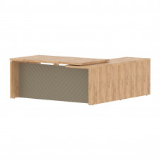 Стол руководителя TLCT 1820(L) Дуб Бофорд Z/Капучино 1800х2000х750 TORR LUX