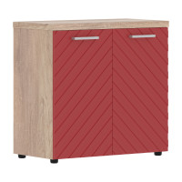 Шкаф с глухими малыми дверьми и топом TLLC 85.1 Красный/Дуб Каньон Z 856х450х833 TORR LUX