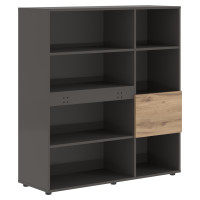 Стеллаж EHC 1245 Дуб Денвер светлый/Мокко 1250х430х1355 EDIS