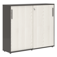 Шкаф средний с дверьми купе EMC 1643 Ясень Траун/Мокко/Мокко 1606х430х1355 EDIS