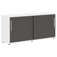 Шкаф низкий с дверьми купе ELC 1643 Мокко/Белый/Белый 1606х430х750 EDIS