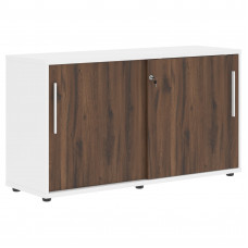 Шкаф низкий с дверьми купе ELC 1343 Дуб Денвер тёмный/Белый/Белый 1346х430х750 EDIS