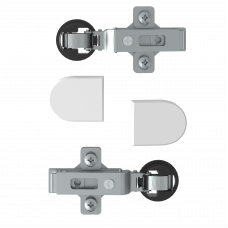 Комплект петель с заглушками для стеклянных дверей ESH-2 Алюминий EDIS