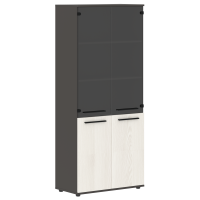 Шкаф высокий широкий EHCS 85.2 Ясень Траун/Черный/Мокко 852х430х1967 EDIS