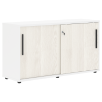 Шкаф низкий с дверьми купе ELC 1343 Ясень Траун/Черный/Белый 1346х430х750 EDIS