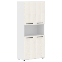 Шкаф высокий широкий EHCS 85.4 Ясень Траун/Мокко/Белый 852х430х1967 EDIS