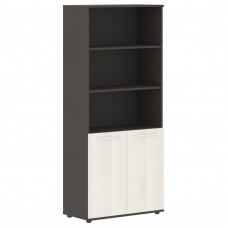 Шкаф высокий широкий EHCS 85.5 Ясень Траун/Белый/Мокко 852х430х1967 EDIS