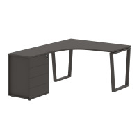 Стол эргономичный с тумбой EVCET 1318(L) Мокко/Мокко 1360х1880х750 EDIS