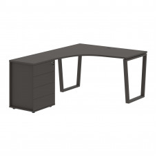 Стол эргономичный с тумбой EVCET 1318(L) Мокко/Мокко 1360х1880х750 EDIS